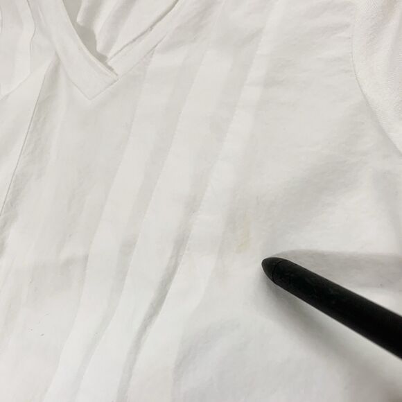 Whyci Womens Size 44 White Pleated V-Neck 3/4 Sleeve Dress Knee Length - Picture 6 of 12